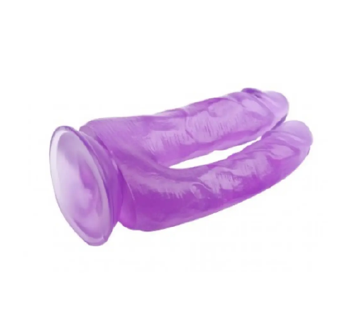 Фаллоимитатор двойной на присоске фиолетовый Chisa Hi-Rubber 7.9