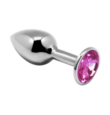 Металлическая анальная пробка с кристаллом Alive Mini Metal Butt Plug Pink L