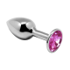 Металлическая анальная пробка с кристаллом Alive Mini Metal Butt Plug Pink L