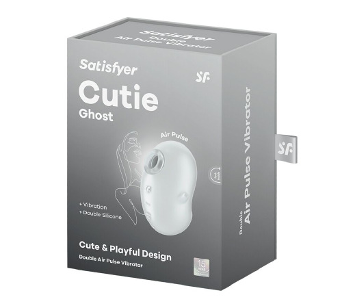 Вакуумний кліторальний стимулятор з вібрацією Satisfyer Cutie Ghost White