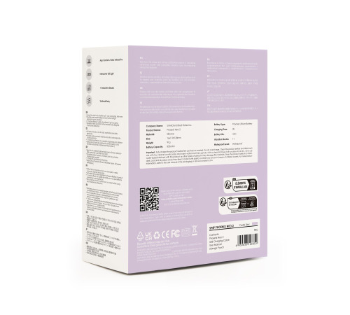 Интерактивное виброяйцо Svakom Phoenix Neo 2 Pastel Lilac, обновленная модель