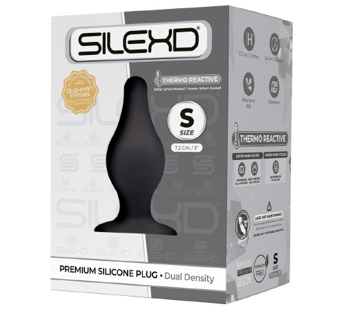 Анальная пробка SilexD (Model 2 size S) двухслойная, силикон+Silexpan, диаметр 3,4см