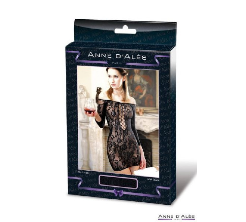 Платье-сетка с декольте Anne De Ales FETISH DINNER Black M/L, спущенное плечо