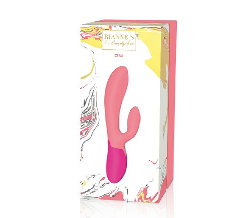 Вібратор-кролик Rianne S: Xena Coral/Rose, 10 режимів, медичний силікон, подарункове паковання