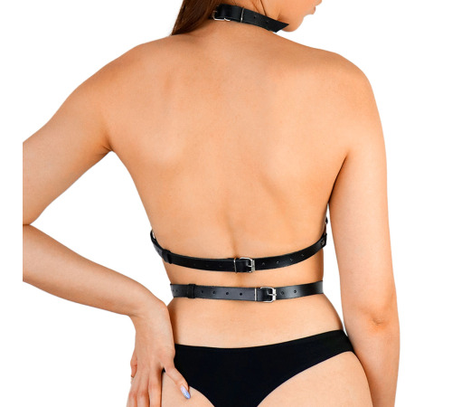 Женская портупея Art of Sex - Mirra, натуральная кожа, размер XS-2XL, цвет черный