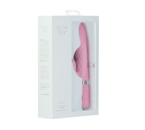 Роскошный кролик с ротацией и вибрацией Pillow Talk Lively, Pink, кристалл Сваровски, тройной отрост