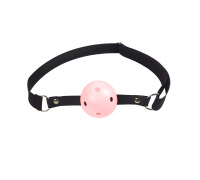 Кляп із пластиковою кулею на гумці Рожевий