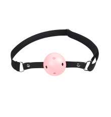 Кляп с пластиковым шаром на резинке Розовый