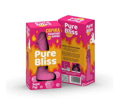 Ароматна свічка пікантної форми Pure Bliss Pink Sugar Pop (Жуйка) 15 см