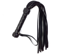 Батіг Флоггер 50 хвостів 50 см натуральна шкіра Чорний