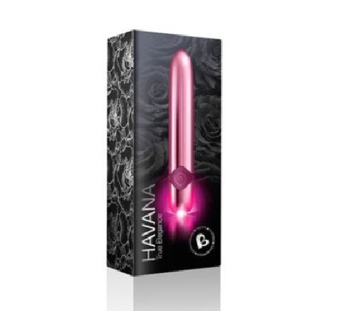 Мощный вибратор Rocks Off Havana Lilac с цветной LED-подсветкой, 10 режимов работы, перезаряжаемый