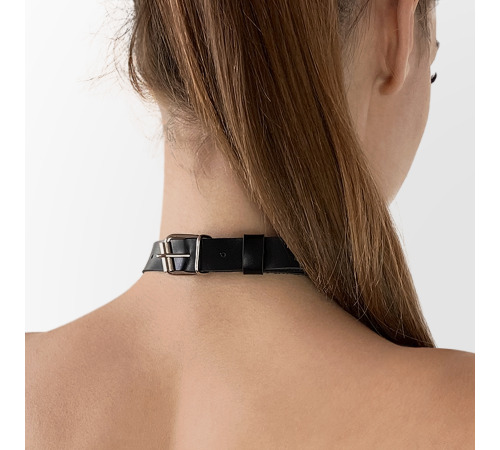 Ошейник из натуральной кожи с надписью SEXY, Черный