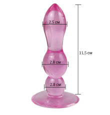 Гелева анальна пробка на присосці Кульки Каплевидні, Рожевий