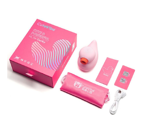 Вакуумный вибратор-уточка CuteVibe Ducky Pink