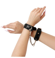 Наручники из эко-кожи Art of Sex - Handcuffs Emoji, Черный