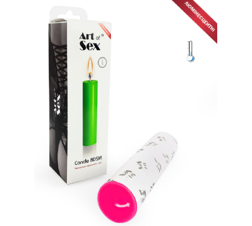 Розовая свеча восковая Art of Sex size M 15 см низкотемпературная, люминесцентная
