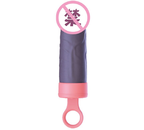 Вібратор CuteVibe Teddy Pink (Black Dildo), реалістичний вібратор під виглядом морозива