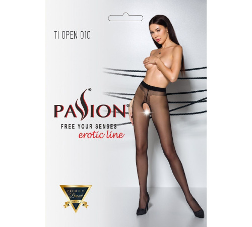 Колготки с открытым доступом Passion TIOPEN 010 black 3/4 (20 den), контрастная линия