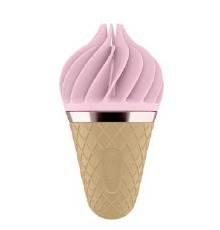 Мороженка спиннатор Satisfyer Lay-On - Sweet Treat Pink/Brown, 10 режимов работы, водонепроницаемая