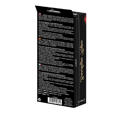 Веревка для BDSM MAI Bondage Rope Black, длина 10 м, диаметр 6,5 мм, полиэстер