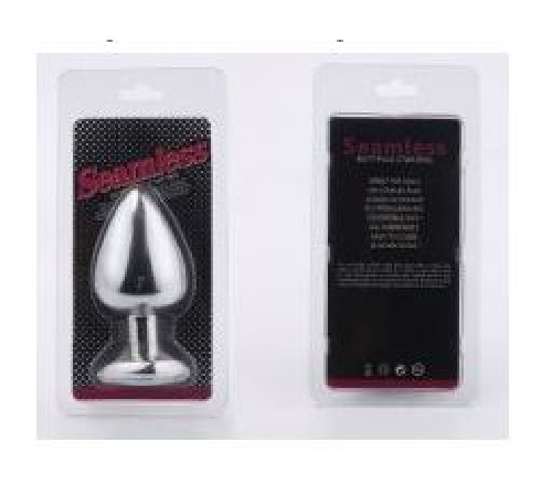 Анальна пробка Silver Metaall Heart Red, S