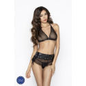 Комплект белья EXPRESSION SET black S/M - Passion: лиф сетчатый, юбочка и стринги