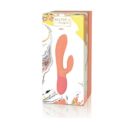 Вибратор-кролик Rianne S: Xena Peach/Coral, 10 режимов работы, медицинский силикон