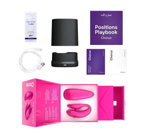 Смарт-вібратор для пар We-Vibe Chorus Cosmic Pink, сенсорне керування вібраціями стисненням пульта