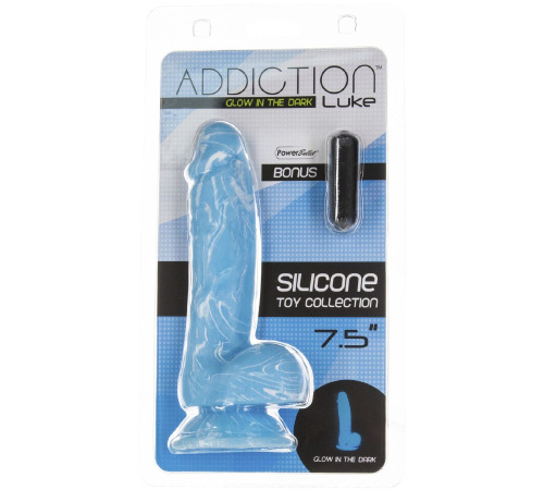 Светящийся в темноте фаллоимитатор ADDICTION - LUKE - 7.5