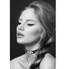 Чокер с двумя кольцами Bijoux Pour Toi - TWO RINGS, экокожа