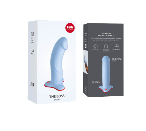 Фаллоимитатор Fun Factory THE BOSS STUB, нежно-голубой, реалистичная текстура, диаметр 4,1 см