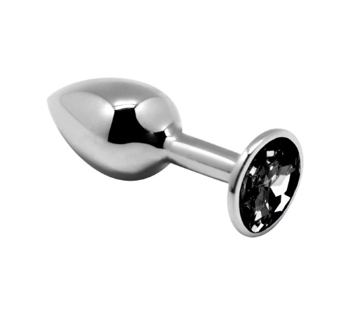 Металлическая анальная пробка с кристаллом Alive Mini Metal Butt Plug Black L