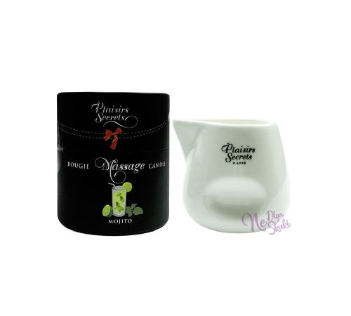 Массажная свеча Plaisirs Secrets Mojito (80 мл) подарочная упаковка, керамический сосуд