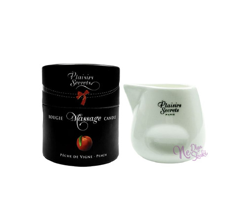 Массажная свеча Plaisirs Secrets Peach (80 мл) подарочная упаковка, керамический сосуд