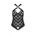Сетчатый боди с халтером и ритмичным рисунком Hima Body black S/M - Passion