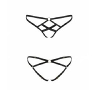 Трусики зі стреп NICKY THONG black S/M - Passion Exclusive