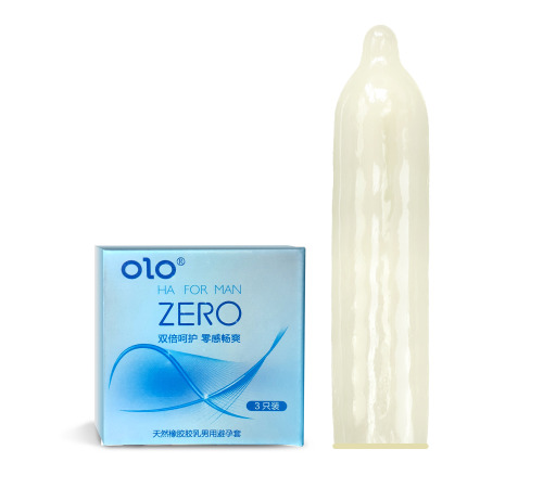 Ультратонкі презервативи OLO ZERO з гілауроной кислотою в якості мастила 3 шт
