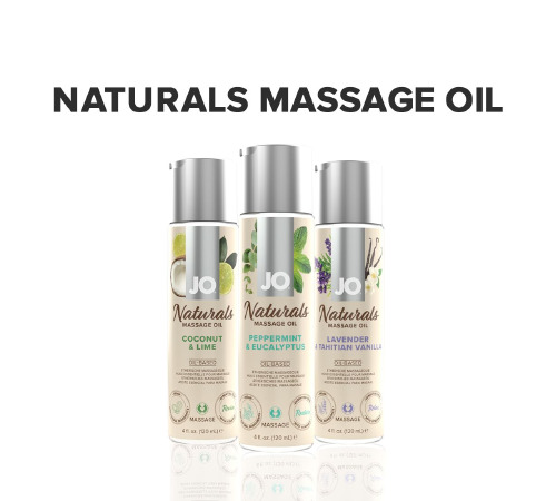 Масажна олія System JO - Naturals Massage Oil - Peppermint & Eucalyptus з натуральними ефірними олія