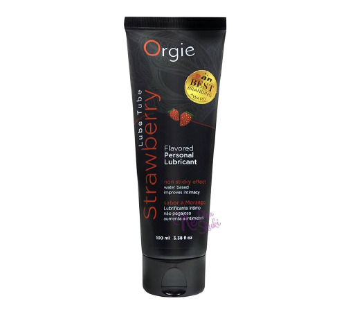 Їстівний лубрикант на водній основі Lube Tube Orgie Полуниця 100 мл