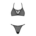 Напівпрозорий комплект Obsessive Celia Noir 2-pcs set M/L, бюстгальтер, стрінги