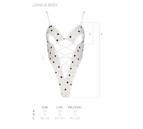Эротическое боди с рисунком LOVELIA BODY white L/XL - Passion