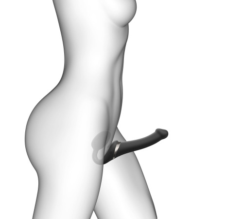 Безремневой вибрострапон с вакуумной стимуляцией Strap-On-Me MULTI ORGASM Black S, регулируемый