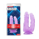 Фаллоимитатор двойной на присоске фиолетовый Chisa Hi-Rubber 7.9