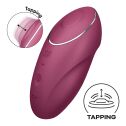 Вибростимулятор-пульсатор Satisfyer Tap & Climax 1 Red, эффект постукивания пальцем, 2 мотора
