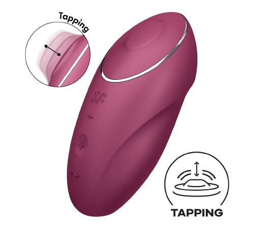 Вибростимулятор-пульсатор Satisfyer Tap & Climax 1 Red, эффект постукивания пальцем, 2 мотора