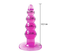 Гелева анальна пробка на присосці Кульки, Рожевий