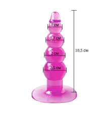 Гелева анальна пробка на присосці Кульки, Рожевий