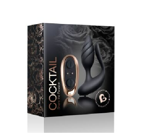 Анально-вагинальный вибратор для пар Rocks Off Cocktail Black, пульт ДУ