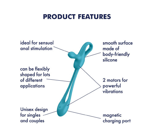 Мультивібратор Satisfyer Plug & Play 1, для неї та для нього, 2 мотори