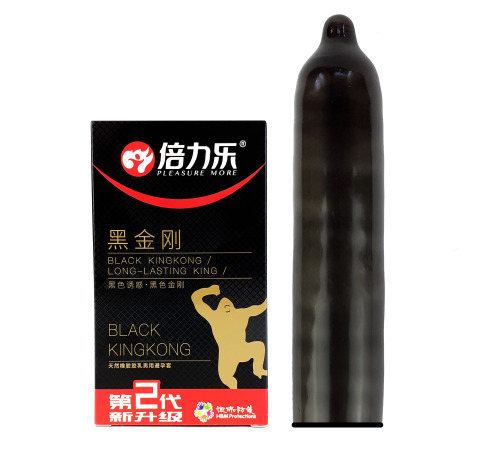 Презервативы черного цвета Black King Kong с эффектом пролонгации 10 шт